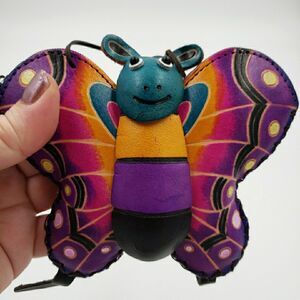 Kawaii Butterfly Leather Coin Purse Cute Wallet Wristlet Bag Charm Change Pouch